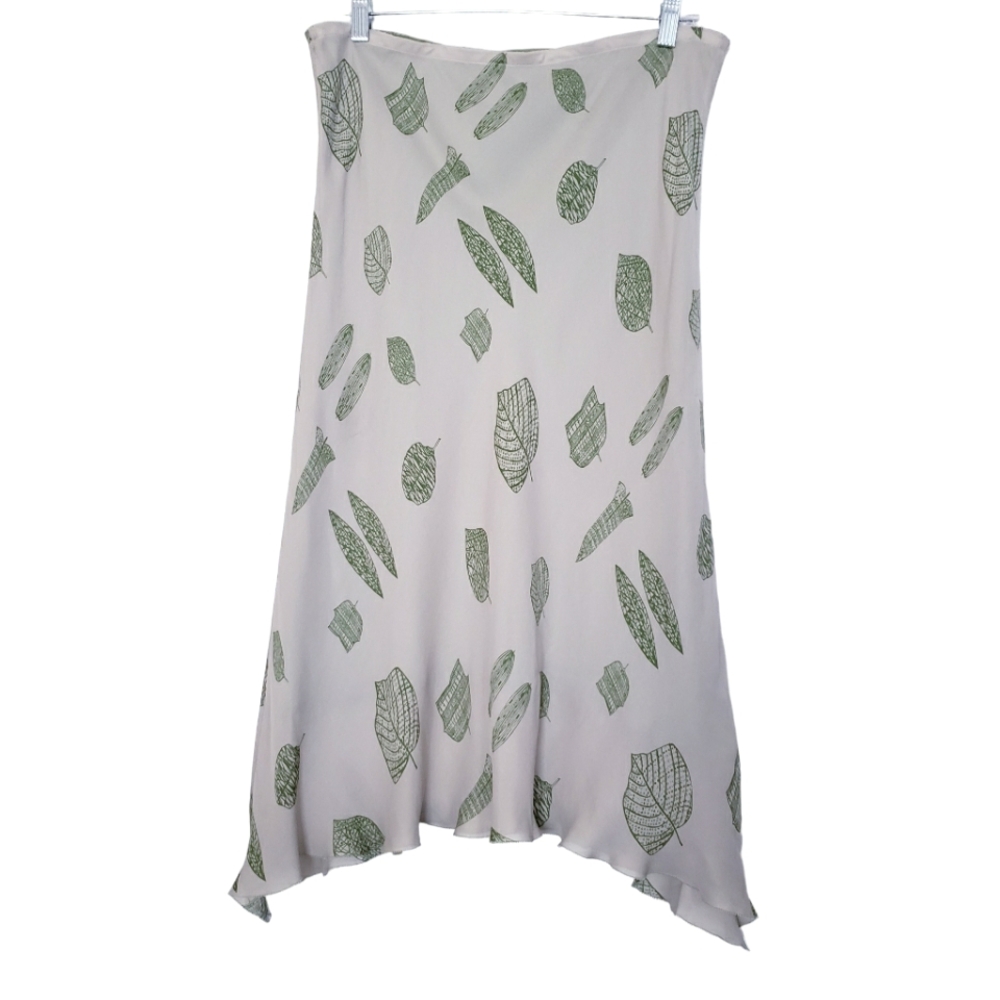 Max Studio Sage Green Silk Skirt View 2